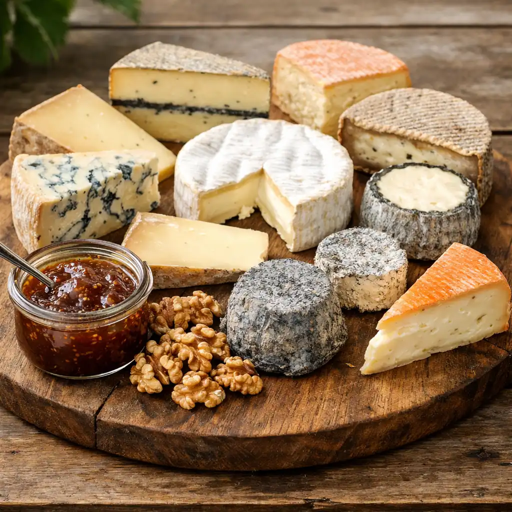 Plateau de fromages affinés avec confiture de figues