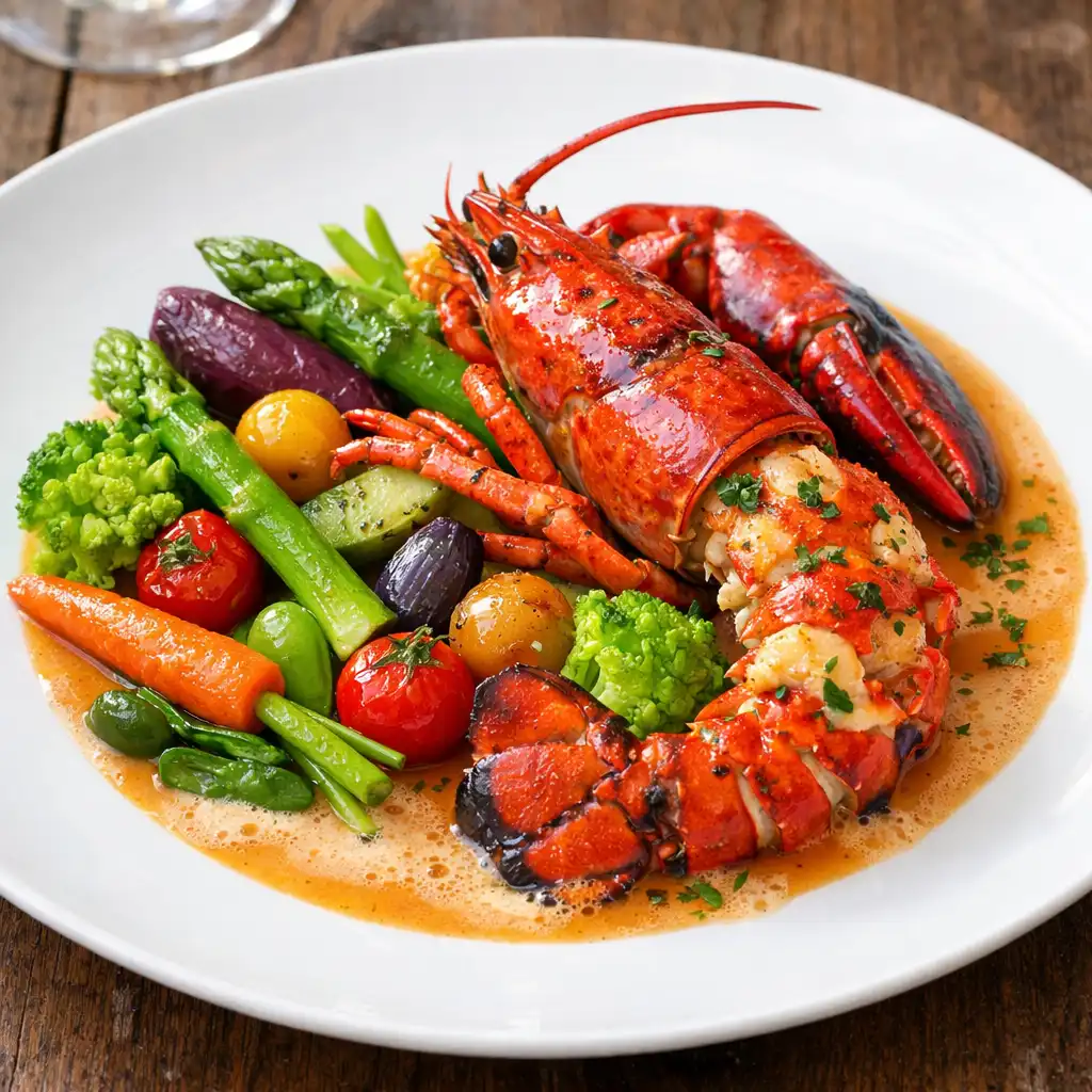 Homard bleu rôti au beurre demi-sel