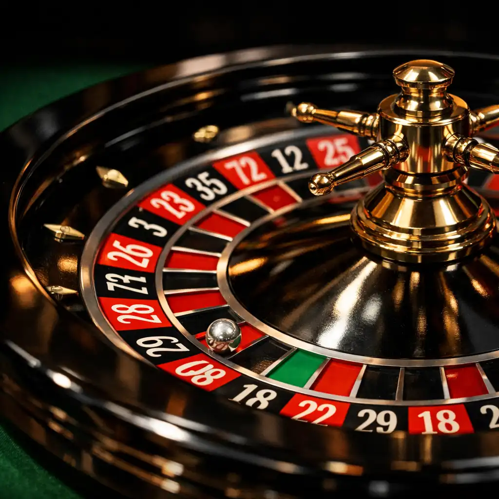 Roue de roulette française avec boule argentée et numéros rouges et noirs