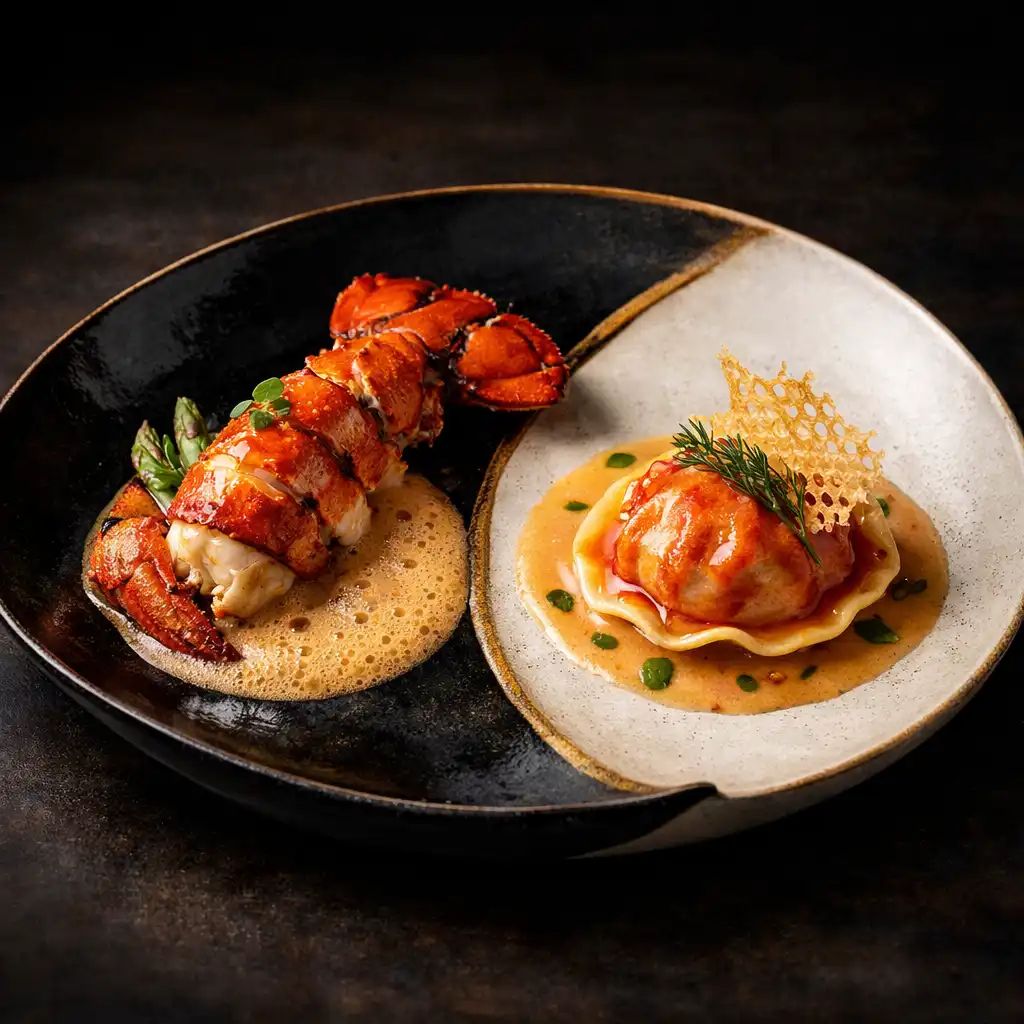 Plat signature de homard en deux services